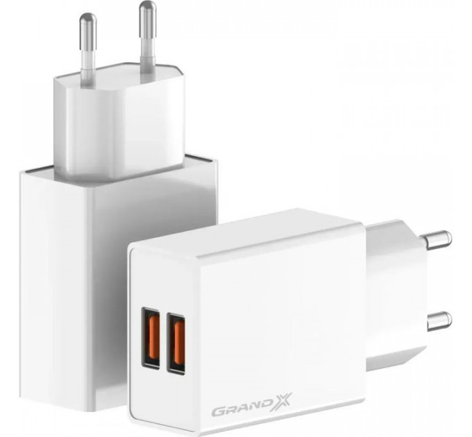 Зарядний пристрій Grand-X CH-15W 2xUSB 10.5W Black (CH-15W)