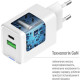 Зарядное устройство ColorWay C101A GaN Mini 20W PD PPS USB-C + USB-A QC4.0 + cable USB-C to USB-C black (CW-CHS062PDC-WT)