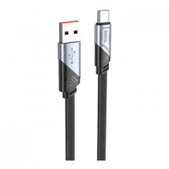 Дата кабеля USB 2.0 AM to USB-C 1.2m 5A nylon black HOCO (6942007605007)