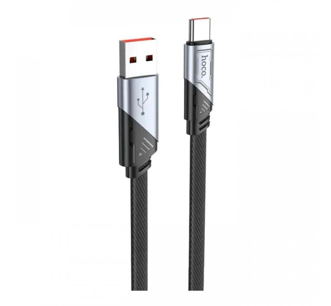 Дата кабеля USB 2.0 AM to USB-C 1.2m 5A nylon black HOCO (6942007605007) Дата кабеля USB 2.0 AM to USB-C 1.2m 5A nylon black HOCO (6942007605007)