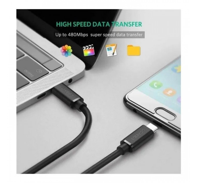 Дата кабель USB 2.0 AM to Lightning + Micro 5P + USB-C black HOCO (6942007608794)