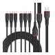 Дата кабель USB 2.0 AM to 2xLightning + 2xMicro 5P + 2xUSB-C 1.2m black XO (XO-NB196-6in1)
