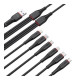 Дата кабель USB 2.0 AM to 2xLightning + 2xMicro 5P + 2xUSB-C 1.2m black XO (XO-NB196-6in1)