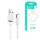 Дата кабеля USB 2.0 AM to USB-C 1.0m 2.4A white Denmen (D22T-WH)