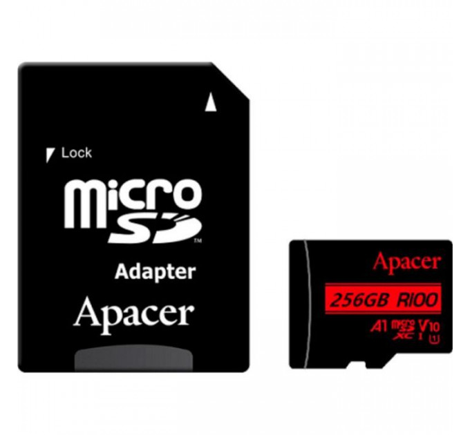 Карта памяти Apacer 256GB microSDXC class 10 UHS-I V10 A1 (AP256GMCSX10UB-R)