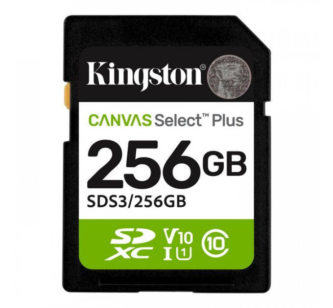 Карта пам/'яті Kingston 256GB SDXC class 10 UHS-I V10 A1 Canvas Select Plus (SDS3\/256GB)