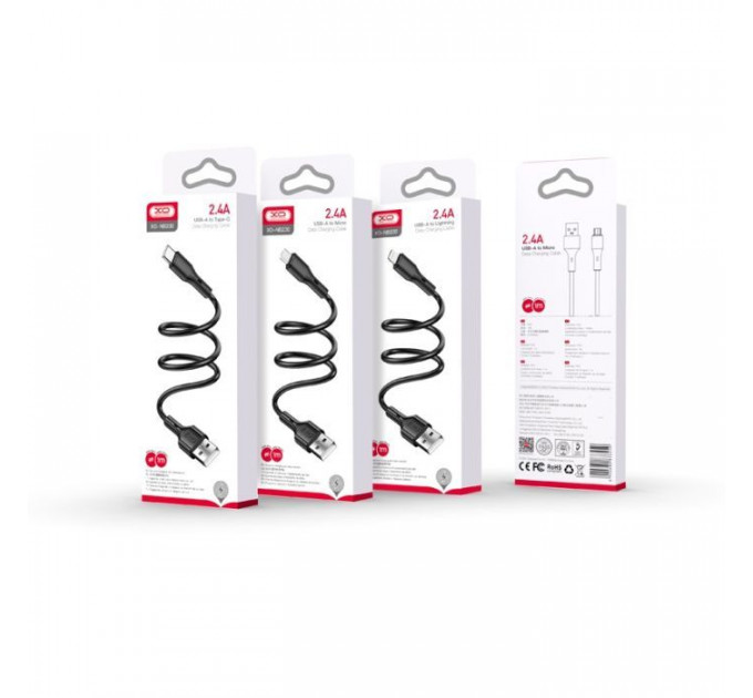 Дата кабель USB 2.0 AM to Lightning 1.0m black XO (NB230_L_Black)