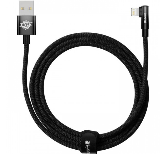 Дата кабель USB 2.0 AM to Lightning 2.0m 2.4A 90° corner black Baseus (CAVP000101) Дата кабель USB 2.0 AM to Lightning 2.0m 2.4A 90° corner black Baseus (CAVP000101)