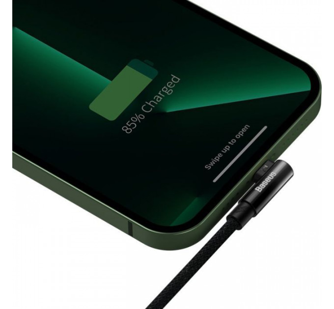 Дата кабель USB 2.0 AM to Lightning 2.0m 2.4A 90° corner black Baseus (CAVP000101)