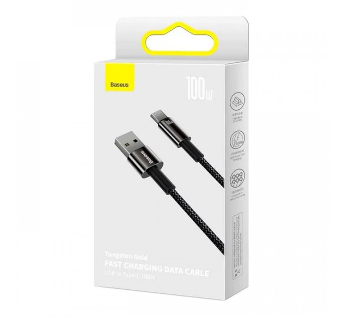 Дата кабель USB 2.0 AM to USB-C 2.0m 100W black Baseus (CAWJ000101)