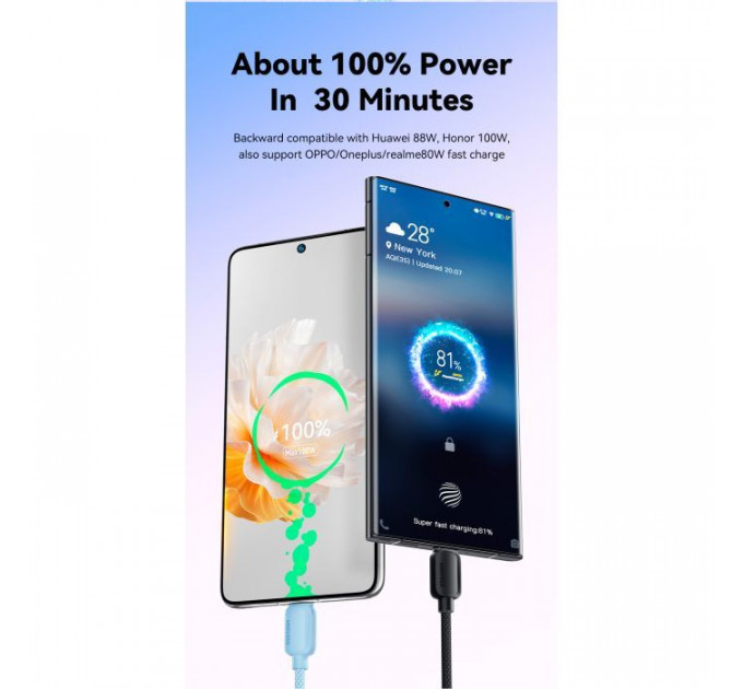 Дата кабель USB 2.0 AM to USB-C 1.0m 100W black Essager (EXC7A-WL01-P)