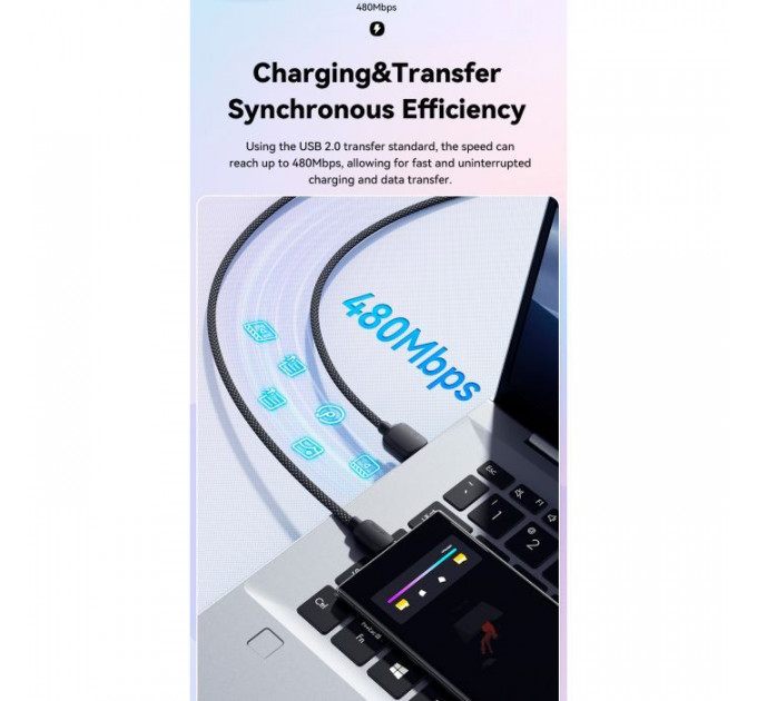 Дата кабель USB 2.0 AM to USB-C 1.0m 100W black Essager (EXC7A-WL01-P)