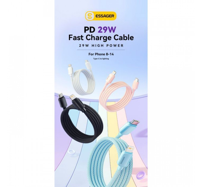 Дата кабель USB-C to Lightning 2.0m 20W blue Essager (EXCTL-WLA03-P)