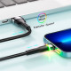 Дата кабель USB 2.0 AM to Lightning 2.0m 2.4A LED black Essager (EXCL-XCDA01)