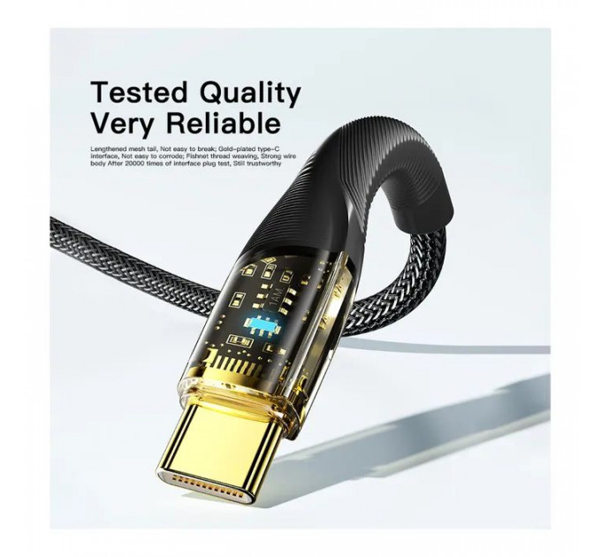 Дата кабель USB 2.0 AM to USB-C 2.0m 7A black Essager (EXCT-XJA01-P)