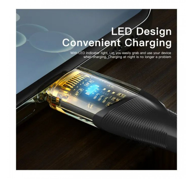 Дата кабель USB 2.0 AM to USB-C 2.0m 7A black Essager (EXCT-XJA01-P)