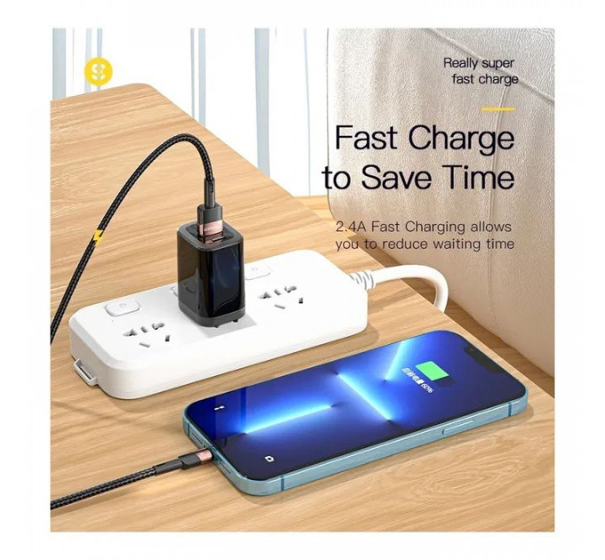 Дата кабель USB 2.0 AM to Lightning 2.0m 2.4A brown Essager (EXCL-XCA12)