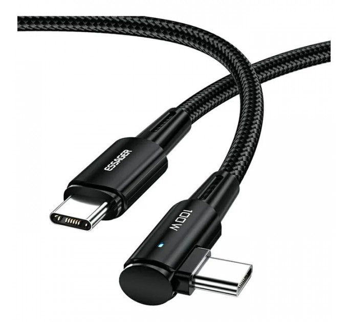 Дата кабеля USB-C to USB-C 3.0m 100W 90° corner black Essager (EXCTT1-CGWTC01)