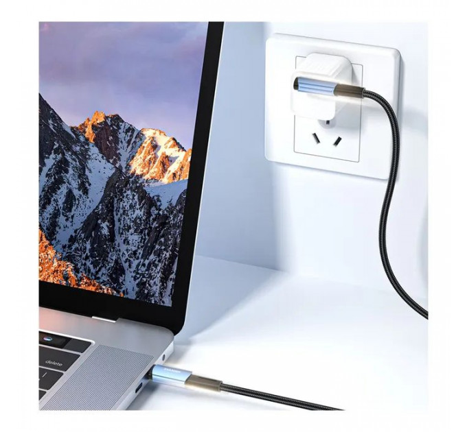 Дата кабеля USB-C to USB-C 3.0m 100W 90° corner black Essager (EXCTT1-CGWTC01)