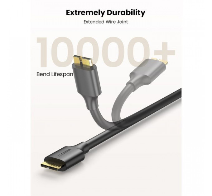 Дата кабель USB 3.0 AM to Micro B 0.5m US130 black Ugreen (10840)
