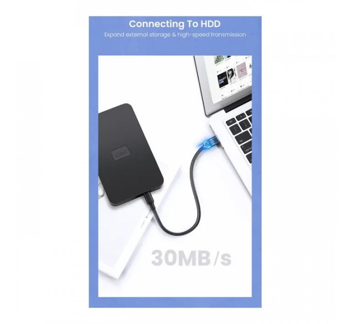 Дата кабель USB 2.0 AM to Mini 5P 1.0m US132 black Ugreen (10355)
