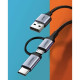 Дата кабеля USB 2.0 AM to USB-C + Micro 5P 1.0m 3A US177 black Ugreen (30875)