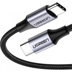Дата кабель USB-C to USB-C 0.5m 3A 60W US261 black\/gray Ugreen (50149)