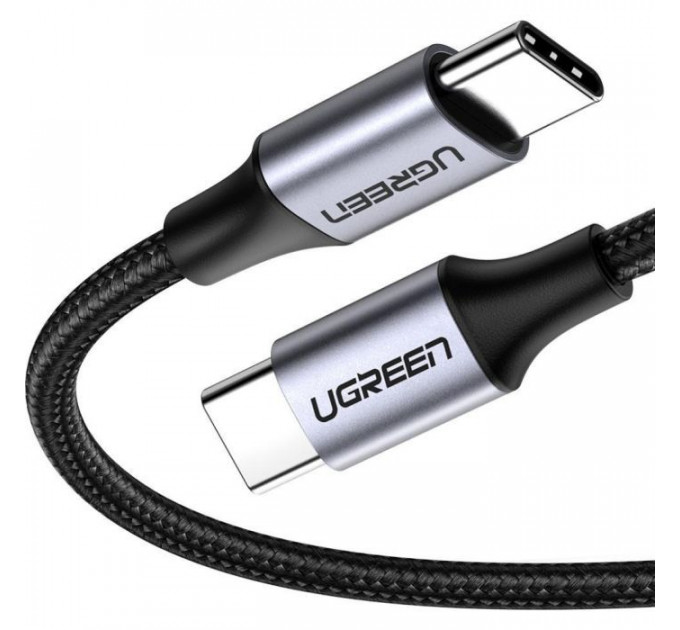 Дата USB-C кабель USB-C 0.5m 3A 60W US261 black\/gray Ugreen (50149)