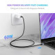 Дата USB-C кабель USB-C 0.5m 3A 60W US261 black\/gray Ugreen (50149)