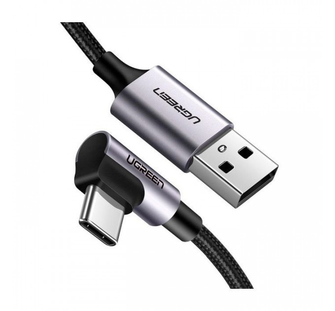 Дата кабель USB 2.0 AM to USB-C 3.0m 3A US284 90° corner black Ugreen (70255) Дата кабель USB 2.0 AM to USB-C 3.0m 3A US284 90° corner black Ugreen (70255)