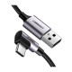 Дата кабель USB 2.0 AM to USB-C 3.0m 3A US284 90° corner black Ugreen (70255)