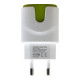 Зарядное устройство Patron 2xUSB 2.0 2A/1A white/green (PN-2USB-220V-G)