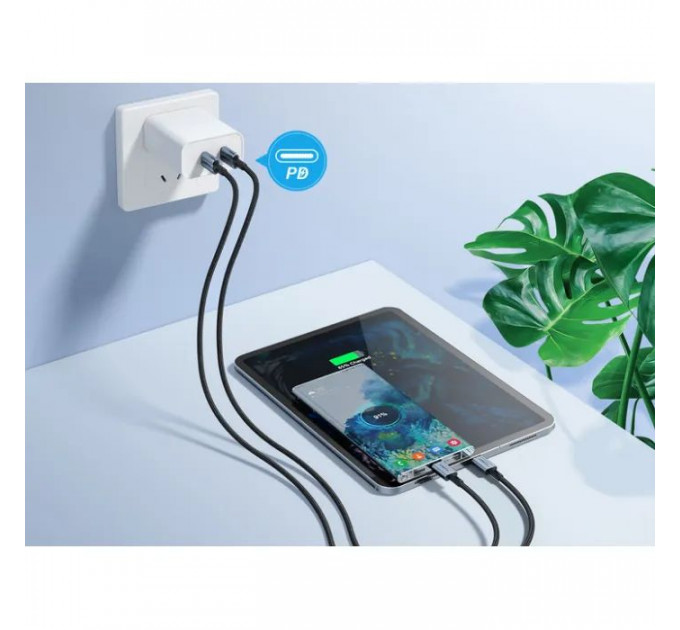 Дата кабеля USB-C to USB-C 2.0m PD60W black Choetech (6932112105035)