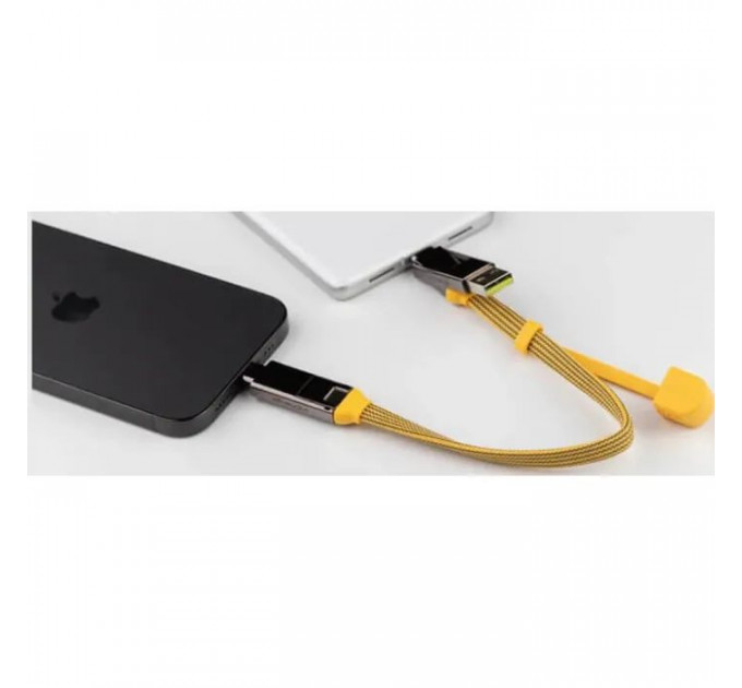 Дата кабель 6in1 inCharge XL 0.3m yellow Rolling Square (XLS03R)