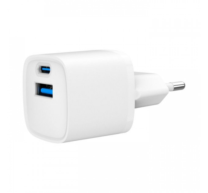 Зарядное устройство для Gembird 1xUSB-C PD20W + 1xUSB QC3.0 white (TA-UC-PDQC20-W-01)