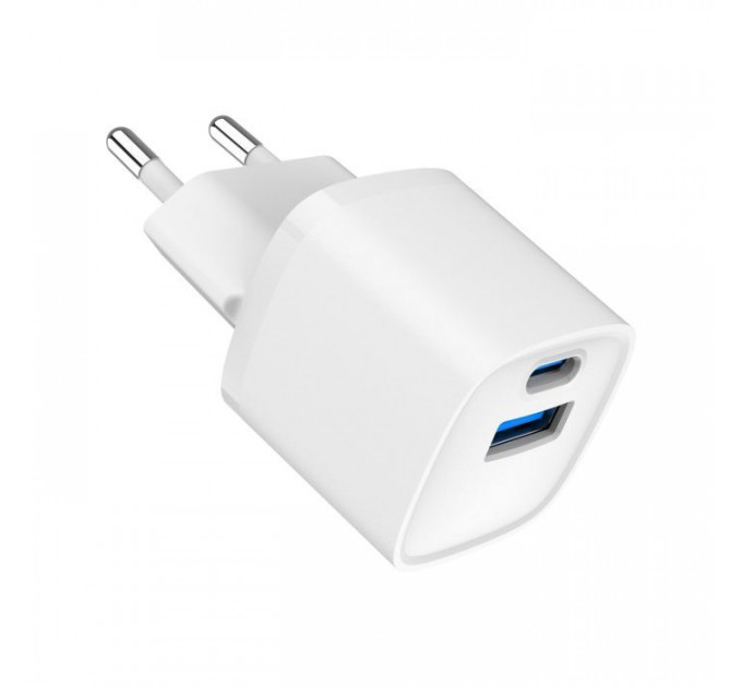 Зарядное устройство для Gembird 1xUSB-C PD20W + 1xUSB QC3.0 white (TA-UC-PDQC20-W-01)