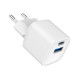 Зарядное устройство для Gembird 1xUSB-C PD20W + 1xUSB QC3.0 white (TA-UC-PDQC20-W-01)