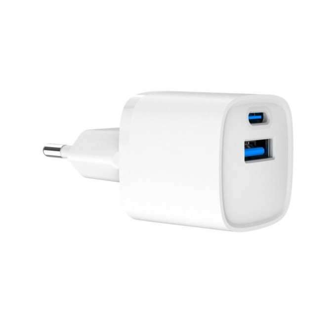 Зарядное устройство для Gembird 1xUSB-C PD20W + 1xUSB QC3.0 white (TA-UC-PDQC20-W-01)