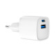 Зарядное устройство для Gembird 1xUSB-C PD20W + 1xUSB QC3.0 white (TA-UC-PDQC20-W-01)