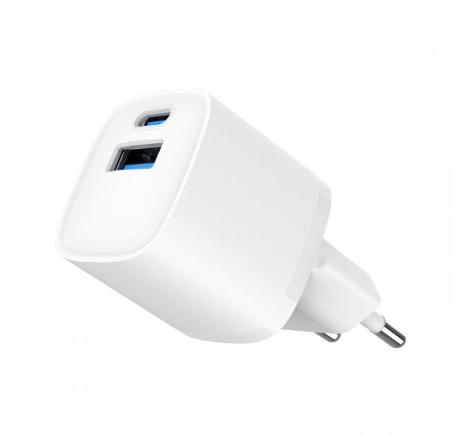 Зарядное устройство для Gembird 1xUSB-C PD20W + 1xUSB QC3.0 white (TA-UC-PDQC20-W-01)
