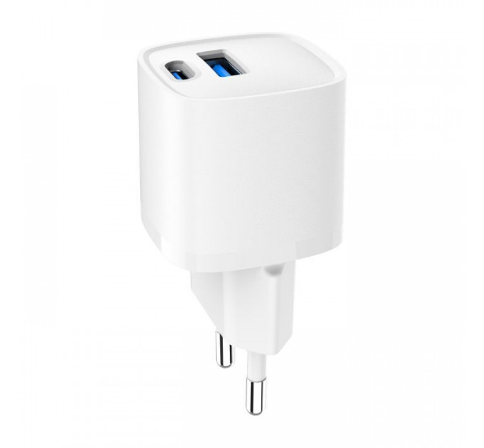 Зарядное устройство для Gembird 1xUSB-C PD20W + 1xUSB QC3.0 white (TA-UC-PDQC20-W-01)