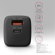 Зарядное устройство для AXAGON 1xUSB QC4.0 + 1xUSB-C PD30W PPS black (ACU-PQ30)