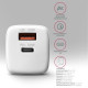 Зарядний пристрій AXAGON 1xUSB QC4.0 + 1xUSB-C PD30W PPS white (ACU-PQ30W)