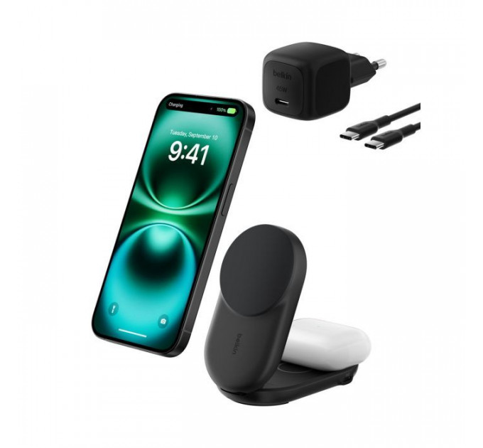 Зарядний пристрій Belkin UltraCharge Wireless 2-in-1 25W black (WIZ039KQBK) Зарядний пристрій Belkin UltraCharge Wireless 2-in-1 25W black (WIZ039KQBK)