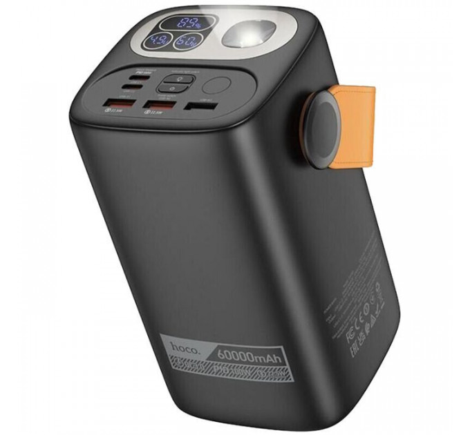 Батарея універсальна HOCO 60000mAh Astrum PD\/100W, QC\/3.0, LED lamp, Black (DB160 \/ 714724)
