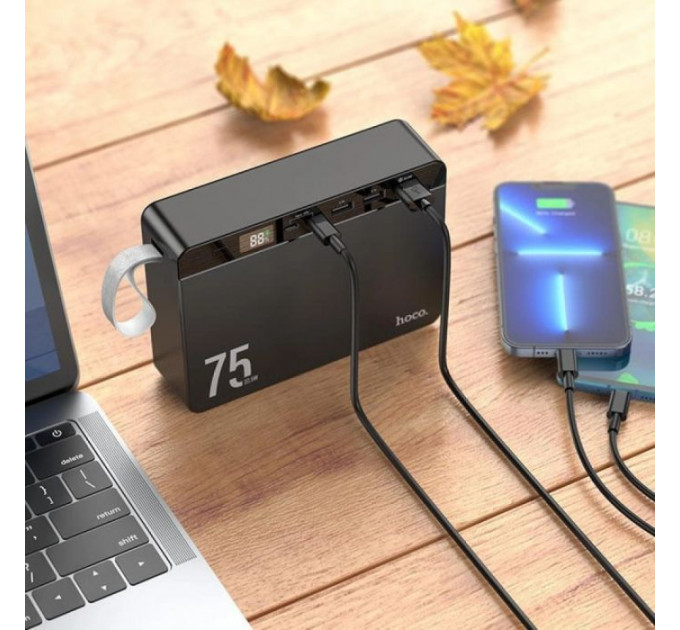 Батарея універсальна HOCO 75000 mAh Overlord PD\/20W, QC\/3.0\/22.5W, Black (J94 \/ 714739)