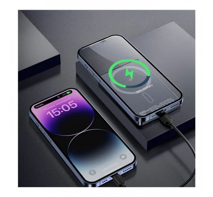 Батарея універсальна Essager 5000mAh Cross-border magnetic 20W PD QC\/3.0 (EDY5K-YJ0A-Z)