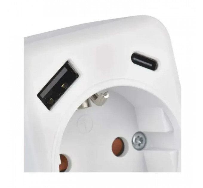 Зарядний пристрій EMOS 1xUSBA + 1xUSBC PD20W (P0075)