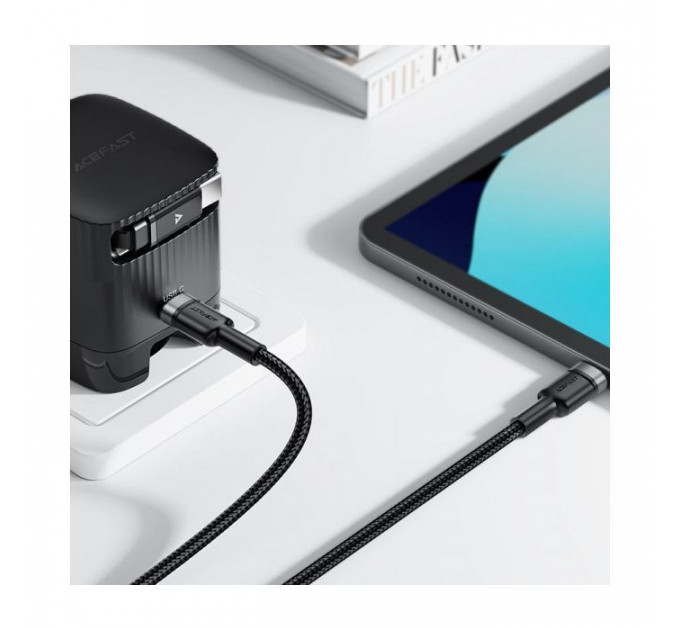 Дата кабель USB-C to USB-C 1.2m 60W black Acefast (6974316285137)