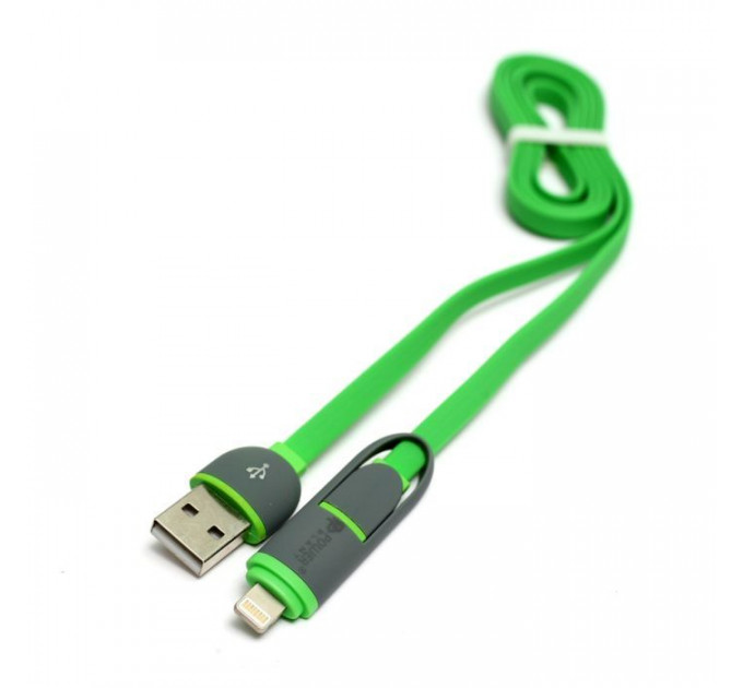 Дата кабель USB 2.0 AM to Lightning + Micro 5P 1.0m PowerPlant (KD00AS1291)